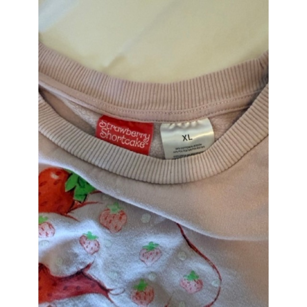 Strawberry Shortcake Graphic Sweatshirt Pink XL Pullover Crewneck Fleece - Picture 4 of 5